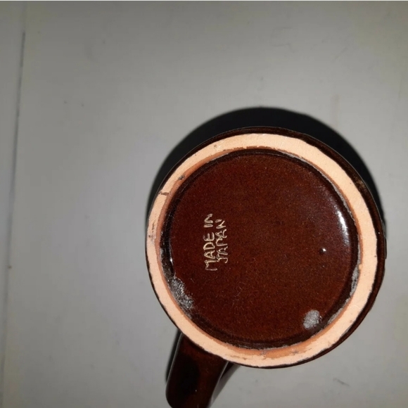 Vintage Made Japan Beer Mug ''Went ti P Leave this drink Alone'' Brown  5'' tall - Picture 6 of 6